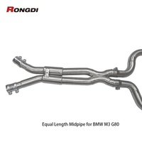 Rongdi 304 Stainless Steel 1.5mm Tebal Panjang Sama 76mm Pipa Knalpot Tengah untuk M3 M4 G80 G82 3.0T S58 2019-2024