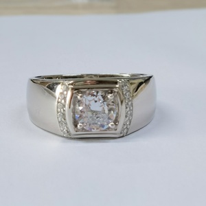 Anillo de Compromiso Masculino de Alta Calidad con Piedras Preciosas Rusas, Plata de Ley 925, Diamante Sintético Cultivado en Laboratorio, Elegante - Product Image 3