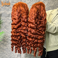 Perruques de cheveux humains bouclés birmanes couleur gingembre 350, perruques frontales en dentelle HD 13x4 sans colle, perruques brésiliennes en cheveux humains pour femmes noires