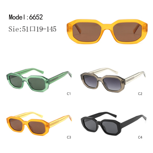 Gafas de Sol Unisex Rectangulares de Acetato, Montura Completa Negra, Protección UV400, Protección Solar para Adultos - Product Image 3