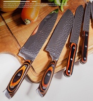 Ensemble de couteaux à viande à manche en bois de haute qualité, ensemble de couteaux en acier inoxydable forgé avec outil d'affûtage manuel de couteaux 15 pièces