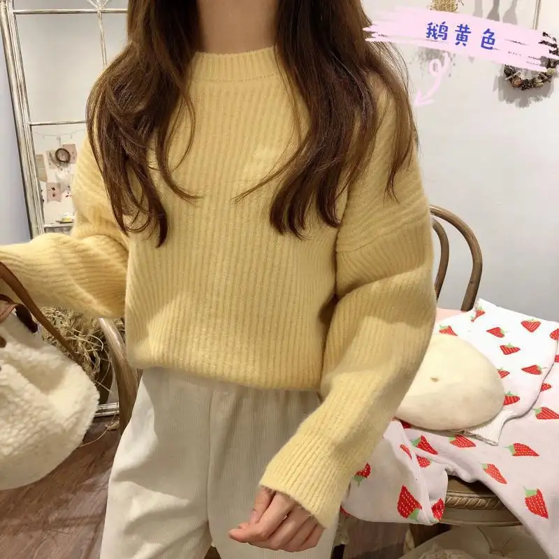 Wild autumn and winter new Korean lazy wind loose thickened student long sleeve women sweater