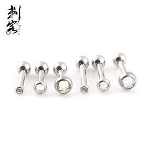 Pendiente de Oreja Tragus de Acero Inoxidable 16G con Triple Hélice y Gema, Joyería para <span class=keywords><strong>Piercing</strong></span> Corporal - Product Image 4