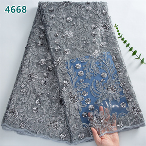 Tissu en dentelle de tulle africain bleu roi en gros avec paillettes 2025 – Dentelle filet française de haute qualité pour robes de soirée femme 4668 - Product Image 6