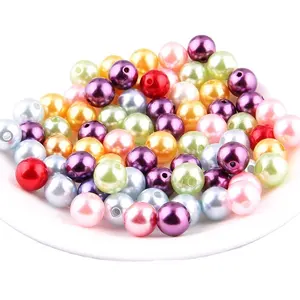 Perles en ABS naturelles en vrac, matériau de protection de l'environnement, pierres perforées, 20g par paquet, 50 pièces