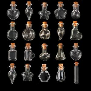 จี้แก้วรูปขวดพร้อมจุกไม้ก๊อก DIY ขวดแก้วใสขนาดเล็ก ของขวัญคริสต์มาส - Product Image 4