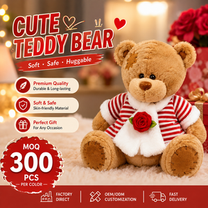 <span class=keywords><strong>Orsetto</strong></span> di peluche <span class=keywords><strong>romantico</strong></span> con sciarpa a forma di rosa, all'ingrosso dalla fabbrica, OEM ODM, MOQ 200, per San Valentino, anniversario, regalo per la persona amata, per lei, dolce regalo. - Product Image 3