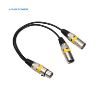 Câble d'extension 2 en 1 3Pin XLR femelle vers mâle Y Splitter pour amplificateur haut-parleur casque mixeur 0.3m