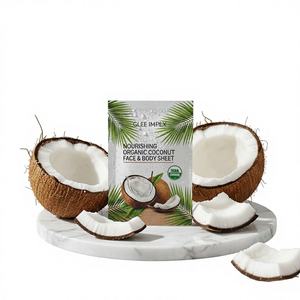 Masque en feuille pour le visage et le corps nourrissant à la noix de coco biologique Glee Impex pour les peaux mixtes à sèches |   Réparation d'hydratation intense OEM/ODM Marque privée - Product Image 1