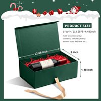 Boîte cadeau de Noël personnalisée faite à la main avec couvercle à fermeture magnétique, ruban, carton rectangulaire, emballage de fête, cadeaux d'entreprise, OEM ODM