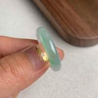 Kualitas Terbaik Icy Jade cincin hijau bunga batu alam mode cincin jenis a Icy-Quality penyembuhan giok cincin untuk wanita