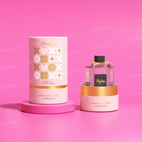 Emballage de parfum de luxe boîtes kraft dorées bouteilles de parfum rondes boîte cadeau tube en papier