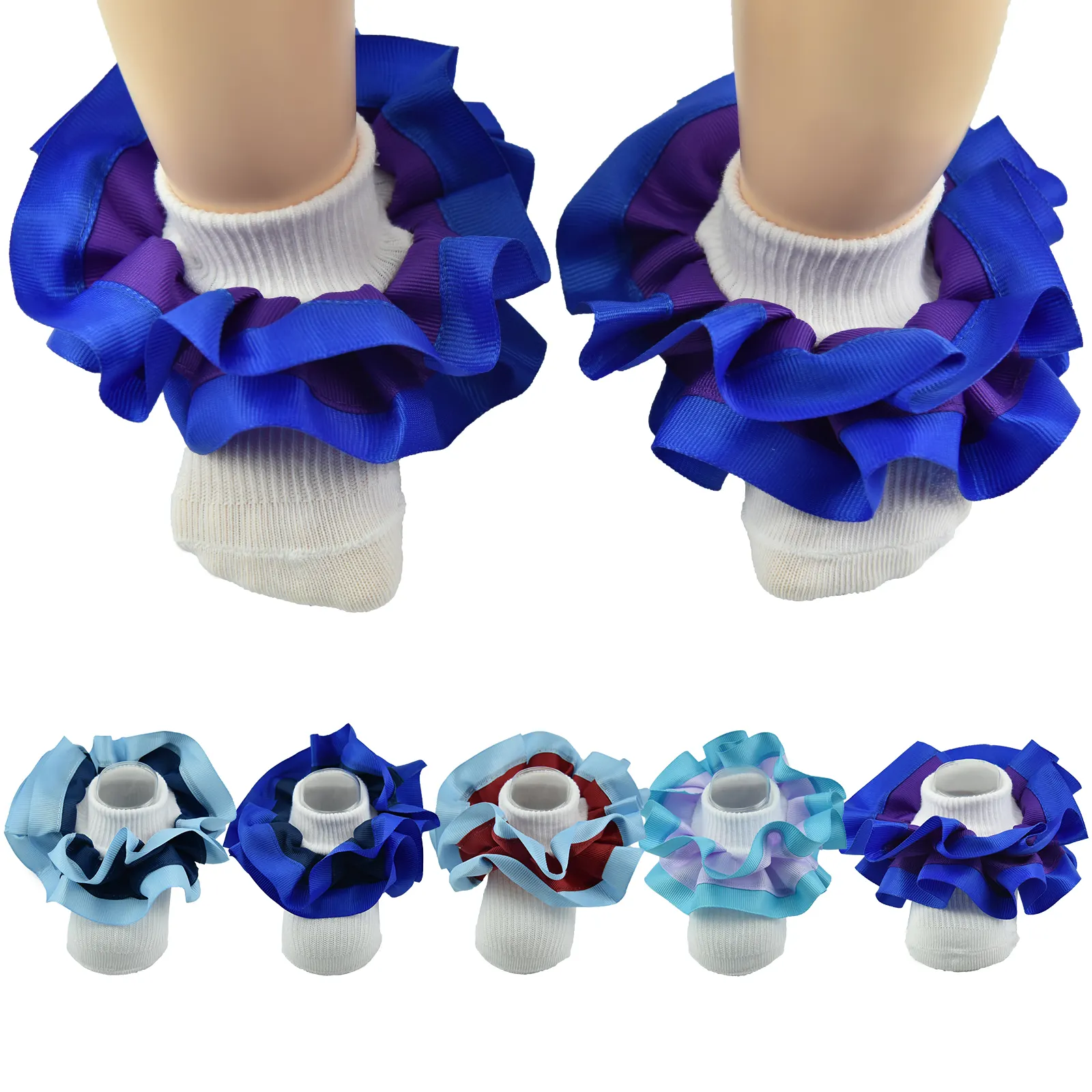 wholesale children's ruffle baby cotton socks girls 3d big petal princess dance socks
