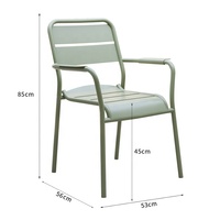 Chaises empilables en aluminium pour l'extérieur au design moderne, vente chaude pour café, restaurant, jardin, hôtel, resort, villas