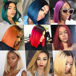 Prix Pas Cher Cheveux Humains Brésiliens Colorés 1B 30 <span class=keywords><strong>Blonde</strong></span> Pas Cher Court <span class=keywords><strong>Coupe</strong></span> Bob Lace Front Perruque - Product Image 4