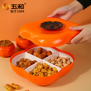 Five In One Persimmon Fruit Box Candy Storage Compartment Household Snack Container Living Room Decorative Storage Box - Product Image 3
