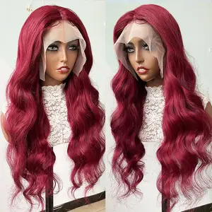 High quality 99J Burgundy Wave Wig 100% Kosher Untreated Human Hair Strap Women's Wig