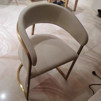 Chaise de salle à manger de luxe en cuir PU, rembourrage en acier inoxydable, chaises de salle à manger pour la maison, l'hôtel, le Restaurant, fauteuil à coussin doux