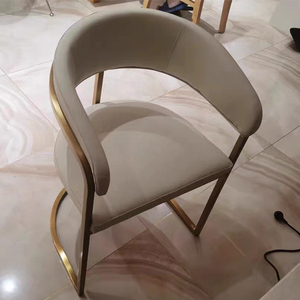 Sedia da pranzo di lusso sedia da pranzo con rivestimento in acciaio inossidabile in pelle PU <span class=keywords><strong>per</strong></span> la poltrona con cuscino morbido del ristorante dell'hotel di casa - Product Image 4