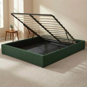 Lussuoso Letto Moderno Francese Trapuntato con <span class=keywords><strong>Testiera</strong></span> Imbottita, Contenitore, Rivestimento in Schiuma Resistente, Struttura in Legno di Pino, Base a Molle King Size - Product Image 4