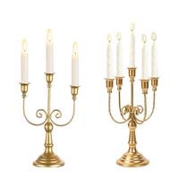 Porte-bougie en métal durable LANJO, chandelier à 5 branches en laiton, bronze vintage, décoration de mariage et de maison