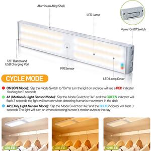Lumière sous-armoire à détecteur de mouvement PIR LED USB à intensité variable - Product Image 4