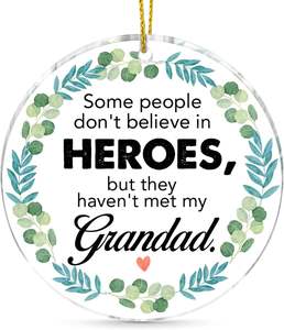 Cadeaux pour <span class=keywords><strong>grands</strong></span>-<span class=keywords><strong>parents</strong></span>, décorations de Noël, souvenirs, décorations d'arbre en acrylique à suspendre, texte « L'AMOUR des <span class=keywords><strong>grands</strong></span>-<span class=keywords><strong>parents</strong></span> », cœurs/eucalyptus - Product Image 5