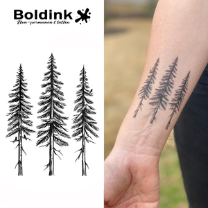 Tatouage au jus <span class=keywords><strong>de</strong></span> Jagua Boldink personnalisé, effet forêt <span class=keywords><strong>de</strong></span> sapins réaliste, résistant à l'eau, longue durée (2 semaines) - Product Image 1