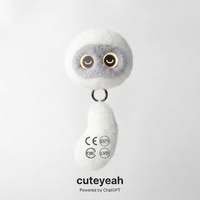 Pendentif en peluche IA ChatGPT blanc crème, doux, avec lumière respirante et fonction de dialogue pour l'heure du coucher, personnalisable avec marque privée