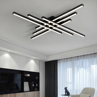 Plafonnier LED linéaire moderne en aluminium et acrylique pour salon, chambre, hôtel, éclairage décoratif intelligent pour maison connectée, luminaire de plafond élégant