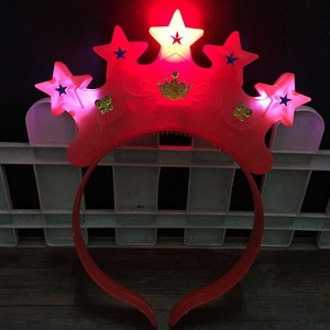 Serre-tête scintillant en forme de couronne à cinq étoiles, 27x7cm, accessoire de fête lumineux pour cheveux - Product Image 4