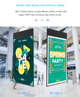 Layar Sentuh LCD Android Digital Signage Player 55 Inci 2500nits 1080P Dua Sisi, Kecerahan Tinggi, untuk Pusat Perbelanjaan
