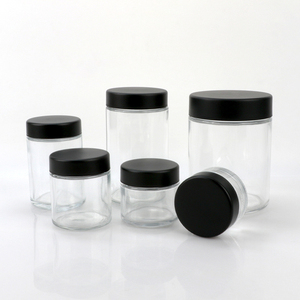 Luxury 500ml Transparent Glass <b>Container</b> With Natural Bamboo Lid Airtight Glass Jar for Kitchen Skincare Packaging With CSC Cap - Product Image 1
