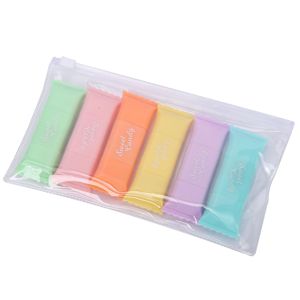 Stylo marqueur fluorescent double tête 6 couleurs, forme bonbon, surligneur - Product Image 1