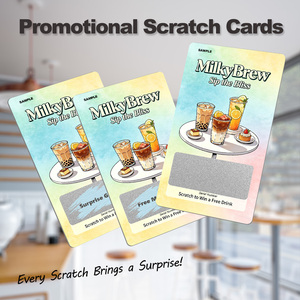 Tarjetas Rasca y Gana Personalizadas al por Mayor, Cupón de Descuento para Té con Leche, con Logotipo Personalizado, Impresión Offset para Promociones Comerciales - Product Image 3