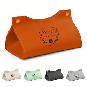 Boîte en cuir, étui de rangement personnalisé pour serviettes en papier, porte-serviettes en papier pour voiture, bureau, hôtel, restaurant - Product Image 1