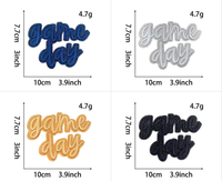 Patchs thermocollants en chenille à sequins et appliques brodées effet serviette pour la tenue de jour de match sportif et le DIY