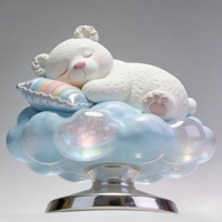 Escultura de Oso Nube BZY Personalizable, Decoración Grande para Exteriores o Interiores, Escultura de Resina para Decoración del Hogar