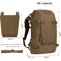 Sac à dos tactique urbain EDC MS7505 MASTTAC pour ordinateur portable, randonnée, chasse, trekking, en nylon imperméable, camouflage, système MOLLE