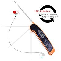 Thermomètre numérique pliable pour cuisine, lecture instantanée avec guide de tableau des températures