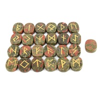 Fournisseurs 25pcs cristal naturel Runes Wicca pierres d'énergie Reiki dégringolé gravé lettrage cristal Rune pierre ensemble