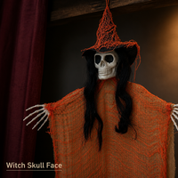 SIPKLR Décoration d'Halloween suspendue de 35,4 pouces, fantôme effrayant, squelette, pour jardin extérieur, maison hantée