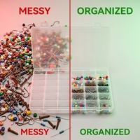 Boîte à bijoux en plastique à compartiments, organiseur professionnel de perles avec loquets sécurisés, étui de rangement transparent pour accessoires de loisirs créatifs