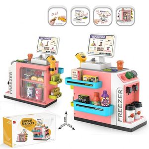 Grocery Store Toy <b>Supermarket</b> Cash Register Checkout Counter Scanner Shopping Cart Pretend Market Stand Learning Kids Toys - Product Image 2