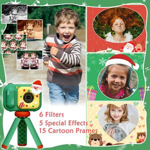 Ensemble <span class=keywords><strong>de</strong></span> cadeaux <span class=keywords><strong>de</strong></span> Noël pour enfants, appareil photo numérique avec bâton à selfie et jeux amusants, 48MP double objectif, vidéo 1080P, jouets pour enfants, prend en charge les cartes 64G - Product Image 4