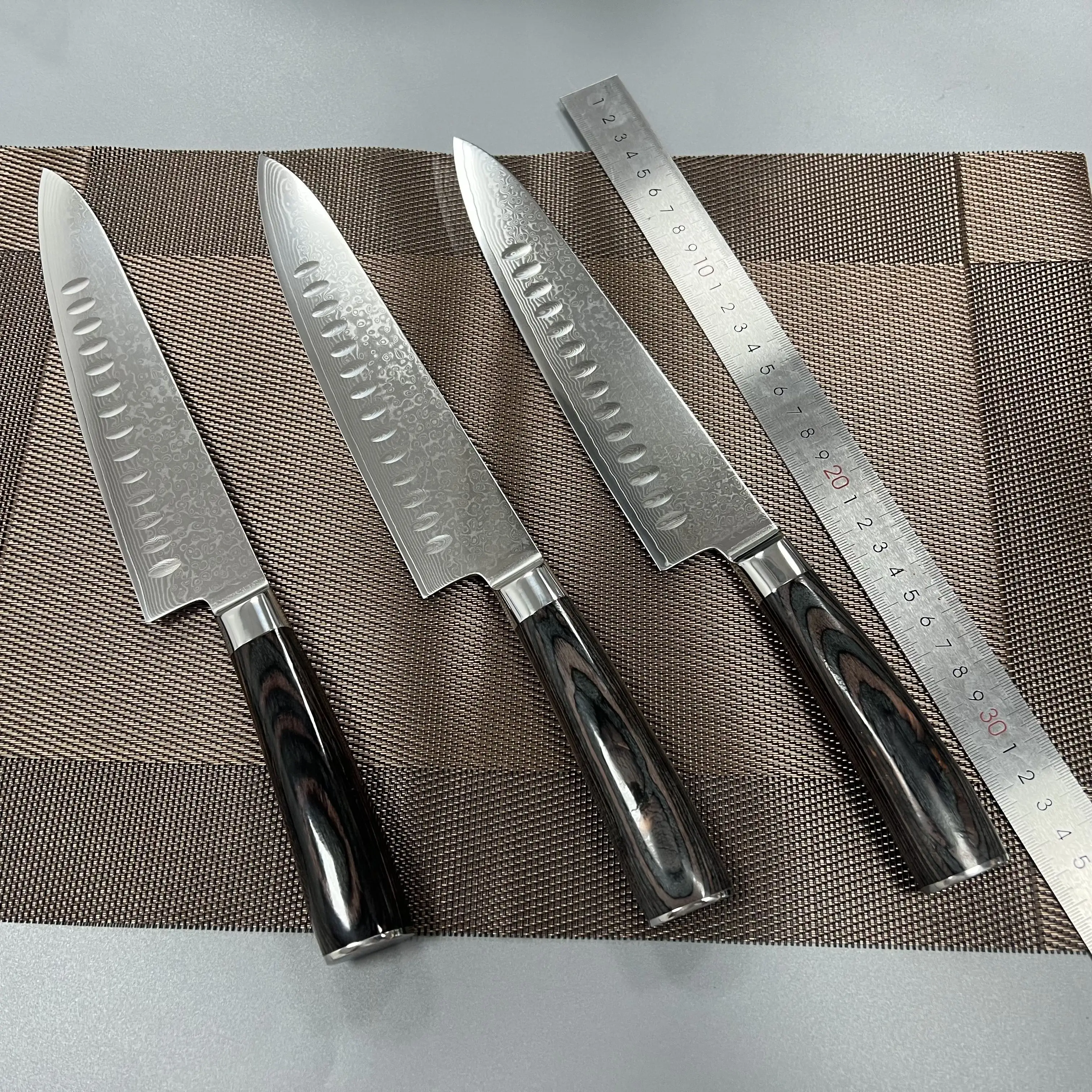 Японские ножи дамасский 67 слоев, деревянные ручки, дамасский поварский нож, кухонный нож, кухонный нож, шеф-повар