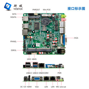 เมนบอร์ดอุตสาหกรรม Yentek Mini-ITX NANO-NUC Intel J1900 LGA 1151 พร้อมพอร์ต Gigabit Ethernet คู่ บอร์ด NUC รองรับ HDMIVGA DDR3 ช่องเดียว - Product Image 2