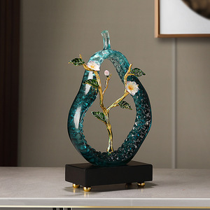 Estatuilla de arte popular de entrada para sala de estar de lujo ligero, nicho de arte, decoración del hogar, los recién casados nunca se separarán - Product Image 4