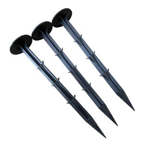 Clous de fixation en plastique <span class=keywords><strong>noir</strong></span> côtelés à pointe barbelée pour géotextile, pour usage agricole et de jardinage - Product Image 5