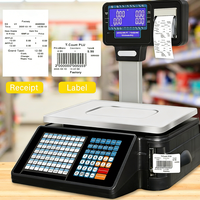 Balance de pesage intégrée avec impression d'étiquettes à double code-barres pour supermarché, fruits et légumes frais, caisse enregistreuse électronique POS pour magasin de détail